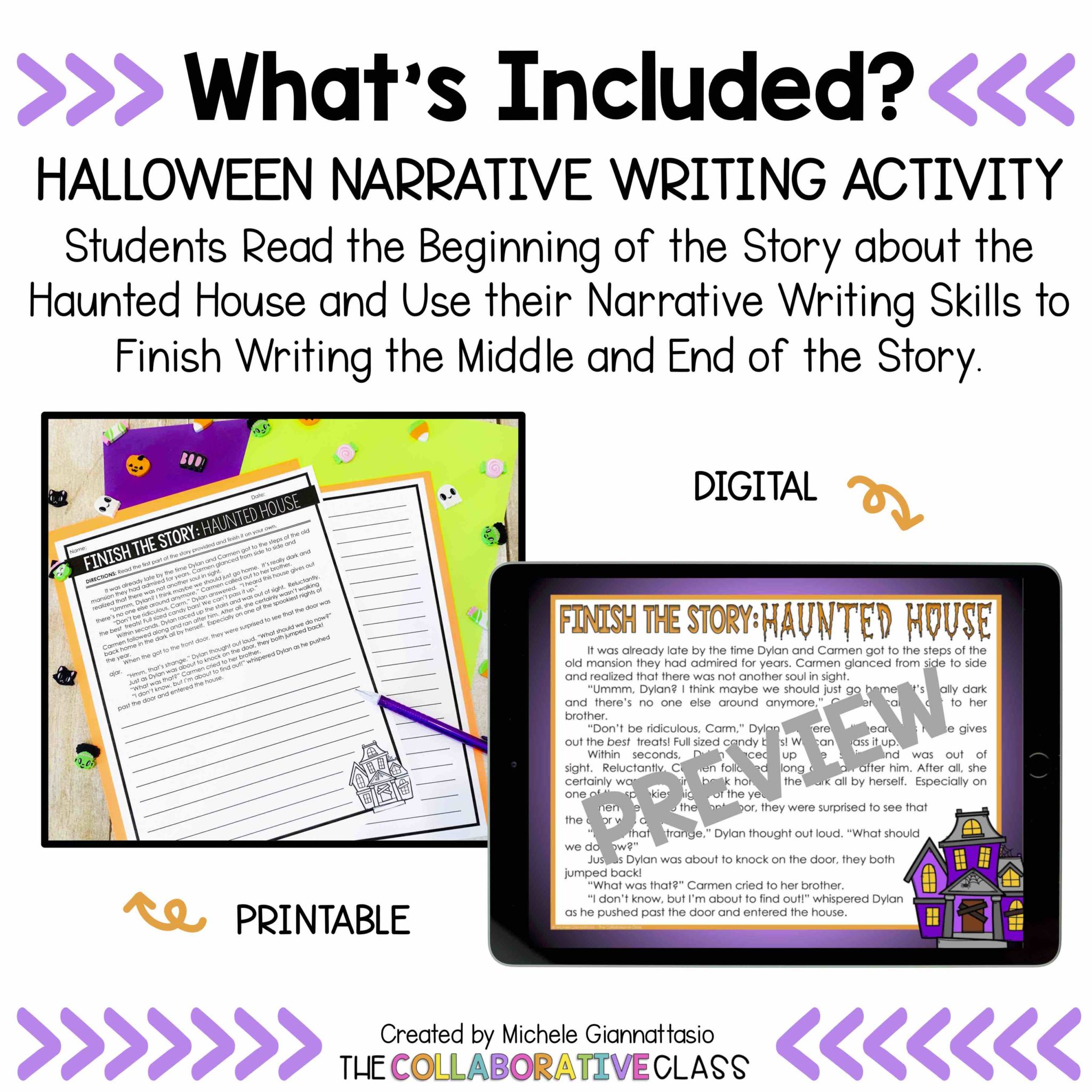 Halloween Narrative Writing Prompts 3rd Grade