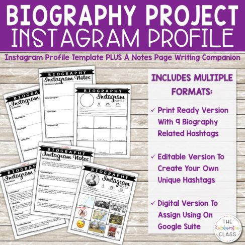 Biography Project Instagram Template | Distance Learning - The ...