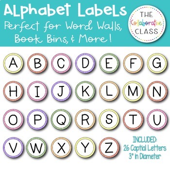 Alphabet Labels  Perfect for Book Bins or Word Wall - The