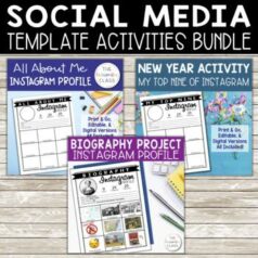 Social Media Template Activities Bundle | Distance Learning - The ...