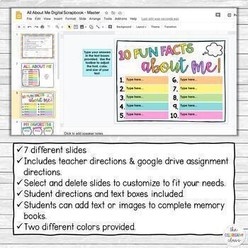 Digital All About Me - All About Me in Google Slides - Back to