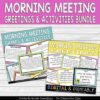 Morning Meeting Greetings & Activities Bundle | Distance Learning