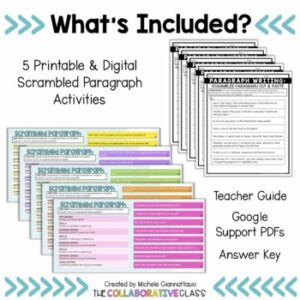 Paragraph Writing Activity | Scrambled Paragraph | Print + Digital ...