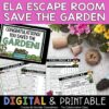 Save the Garden Escape Room | ELA Mixed Skills Review | Print + Digital