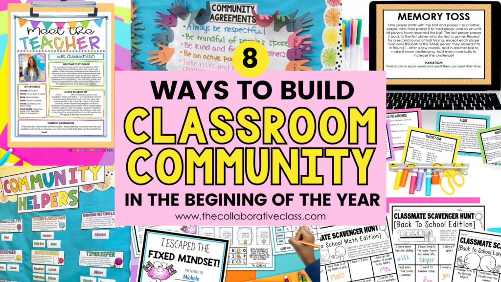 8 Classroom Community Activities for the Beginning of the School Year